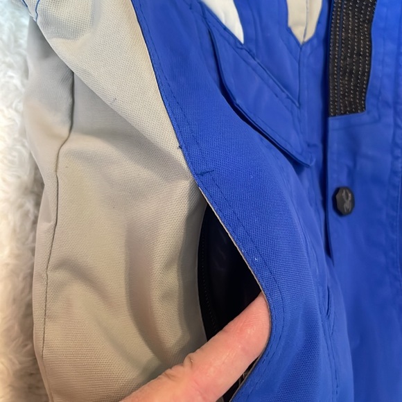 Spyder jacket ski snowboard removable hood zip pockets blue gray black XXL boys - Picture 5 of 16